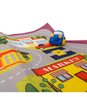 Afacan Arabalar ve Oyun Halısı Yeşil ve Mavi Araba