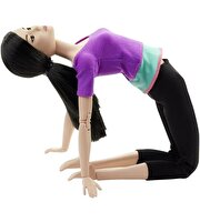 Barbie Sonsuz Hareket Bebeği Kumral Mor Tişörtlü DHL84