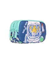 Kaukko Kids 3 Bölmeli Square Tiger  Kalem Çantası