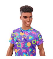 Barbie Yakışıklı Ken Bebekler Mor Tişört ve Şort Takımlı GRB87