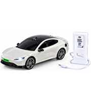 Uzaktan Kumandalı Elektrikli Spor Araba ve Şarj İstasyonu Beyaz