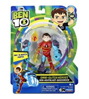 Ben 10 Aksiyon Figürler S1W8 Omni Glitch Heroes Ben Heatblast Shockrock