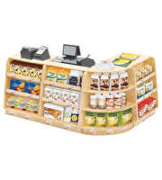Ahşap Market Kasası ve Süpermarket Alışveriş Seti