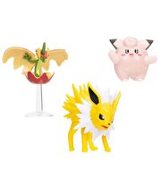 Pokemon Battle 3'lü Fi̇gür Seti̇ Flapple Jolteon Clefairy