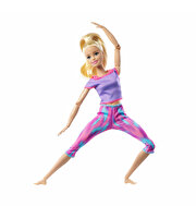 Barbie Sonsuz Hareket Bebeği Mor Renkli Spor Kıyafeti ile Sarışın GXF04