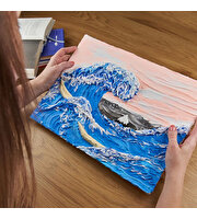 OKTO The Great Wave of Kanagawa 3D Duyusal Sanat Seti