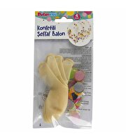 Şeffaf Konfetili Balon 4'lü