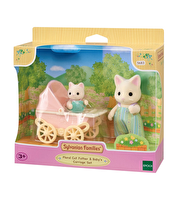 Sylvanian Families Çiçekli Kedi Baba ve Bebek Arabası Seti