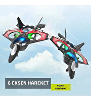 Uzaktan Kumanda 2.4 GHz LED Işıklı Jet Uçak Drone Kırmızı