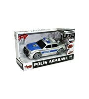 1:16 Ölçekli Sesli Işıklı Polis Arabası Mavi-Beyaz