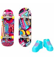 Hot Wheels Skate Retro Temalı İkili Parmak Kaykay ve Ayakkabı HXL18