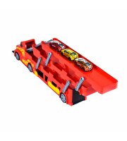 3 Katlı 3 Araçlı Kırmızı Transporter Oyun Seti