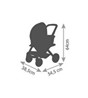 Smoby Maxi Cosi & Quinny Gri 3'ü1 arada Oyuncak Bebek Arabası