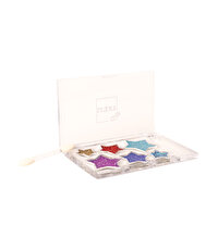 Lukky 6 Renkli̇ Yıldız Desenli Parıltılı Göz Farı Paleti̇ ve Fırçası