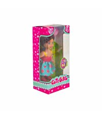 Sevimli Mini Bebek Kumral Yeşil Çiçekli Elbise