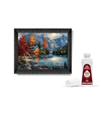 Nehir Üzerinde Kış Gölgesi Çerçeveli Puzzle 1000 Parça