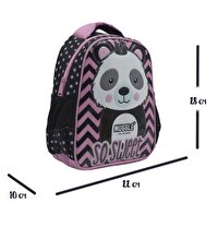 Muggle Tek Bölmeli Panda Siyah Anaokulu Sırt Çantası 7327