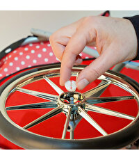 Gümüş Tekerlekli Beşikli Puset