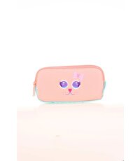 Kaukko Kids 3 Bölmeli Cute Face Cat Kalem Çantası