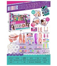 3'ü 1 Arada Simli Işıltılı Saç Örgü ve Boncuk Tasarım Seti