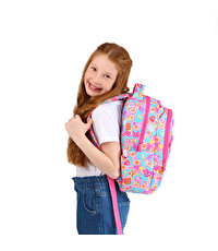 Kaukko Kids Aynalı Nakışlı Cupcake Pembe Okul Çantası