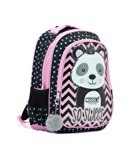 Muggle Tek Bölmeli Panda Siyah Anaokulu Sırt Çantası 7327
