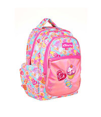 Kaukko Kids Aynalı Nakışlı Cupcake Pembe Okul Çantası