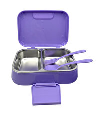 Kuromi Çelik 2 Bölmeli Mor Beslenme Kutusu