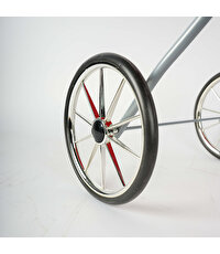 Gümüş Tekerlekli Beşikli Puset