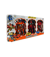 3'lü Büyük Dönüşebilen Robotlar Turuncu Siyah Kırmızı