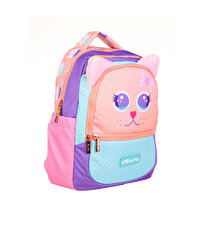 Kaukko Kids Cute Face Cat Okul Çantası