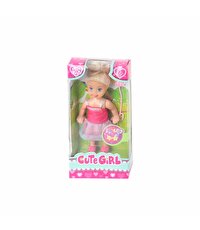 Sevimli Mini Bebek Kumral Tekli Mavi Tütülü Elbise