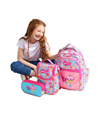 Kaukko Kids Aynalı Nakışlı Cupcake Pembe Okul Çantası