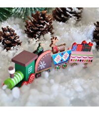 Yılbaşı Ahşap Süslü Tren 2