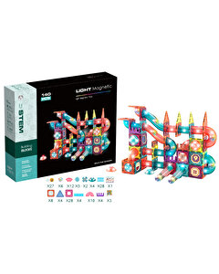 Magnetic Tiles 3D Mıktnatıslı Light Manyetik Yapı Blokları 140 Parça