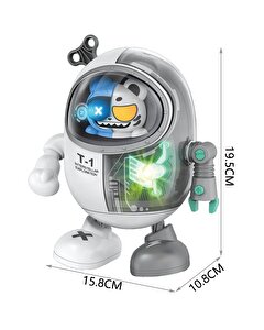 Işıklı Müzikli Robot Kedi T-1A Beyaz