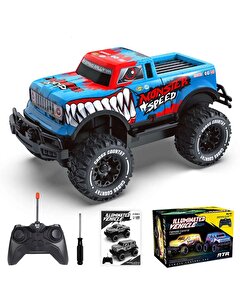 1:20 Uzaktan Kumandalı Full Fonksiyon Speed Monster Kamyonet Mavi