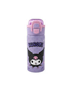 Kuromi &Ccedil;ift Fonksiyon Kapaklı &Ccedil;elik Matara 600 Ml