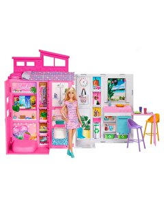 Barbie Portatif Tatil Evi Bebek ve Oyun Seti HRJ77