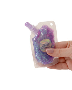 Lukky Yüz ve Vücut Parıltılı Mor Simli Jel