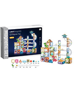 Magnetic Tiles 3D Mıktnatıslı Light Manyetik Yapı Blokları 108 Parça