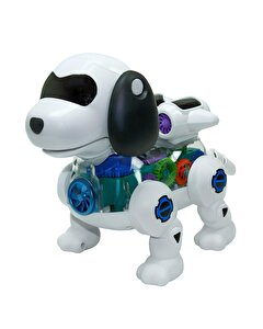 Işıklı Müzikli ve Hareketli Beyaz Robot Köpek