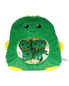 Dinozor Anne ve Mini Dino Bebekler Peluş Çanta Seti