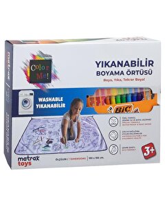 Matrax Oyuncak Boyama Halısı ve 12'li Boya Kalemi Seti