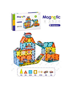 Magnetic Tiles Mıknatıslı Manyetik Yapı Blokları 71 Par&ccedil;a