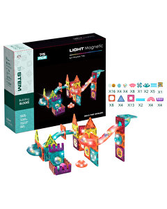 Magnetic Tiles Light Manyetik Yapı Blokları 75 Parça