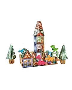 Dinozor Parkı Manyetik İnşa Blok Seti 98 Par&ccedil;a