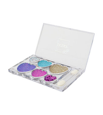 Lukky 6 Renkli̇ Yıldız Desenli Parıltılı Göz Farı Paleti̇ ve Fırçası