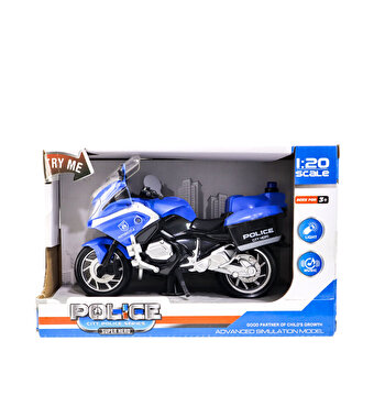 Sesli Işıklı Mavi Polis Motosikleti