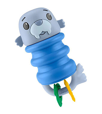 Fisher Price Deniz Dostları 2'si 1 Arada Silikon Çıngırak Walrus JHB56